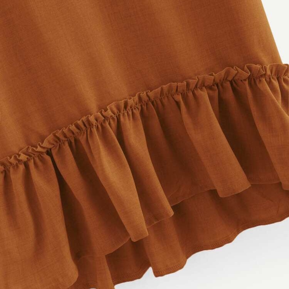 V Neck Frill Trim Blouse - Picture 3 of 7